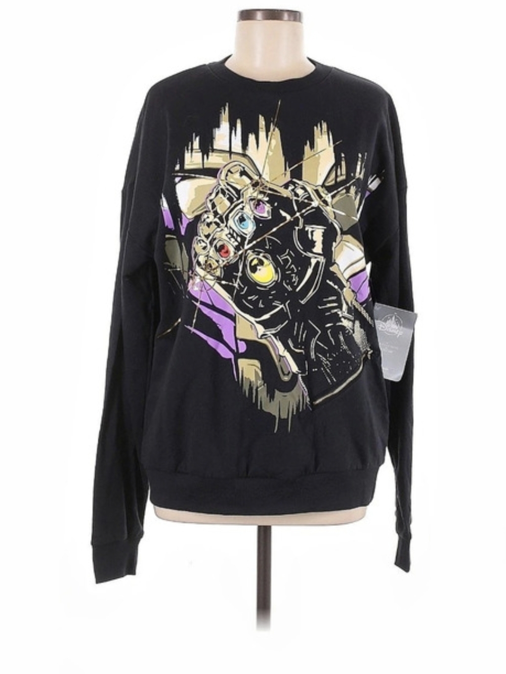 Disney Thanos Infinity Gauntlet Light-Up Sweatshirt Black & Purple NWT Size Med